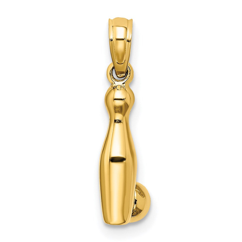 14k Yellow Gold 3-D Bowling Pin and Ball Charm