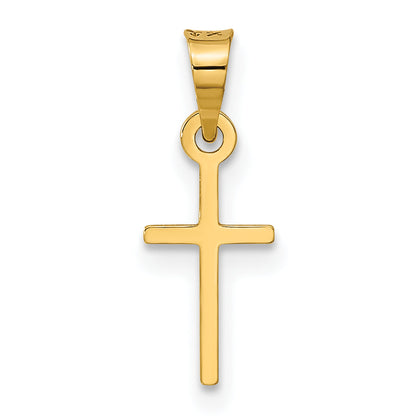 14K Yellow Gold Polished Cross Charm