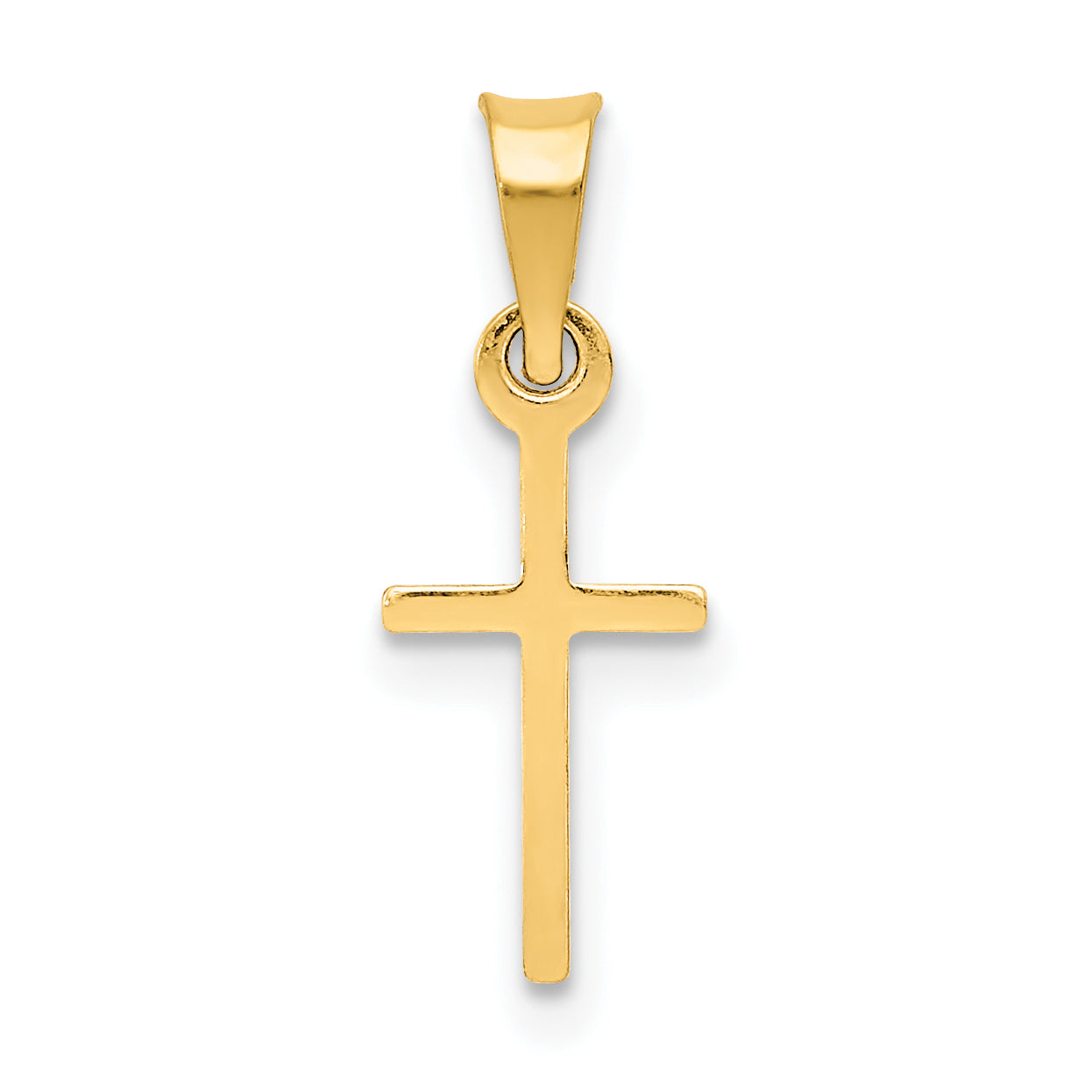 14K Yellow Gold Polished Cross Charm