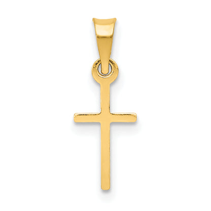 14K Yellow Gold Polished Cross Charm