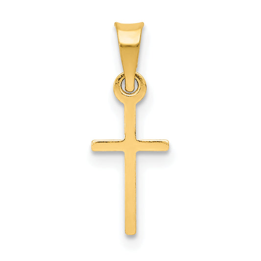 14K Yellow Gold Polished Cross Charm