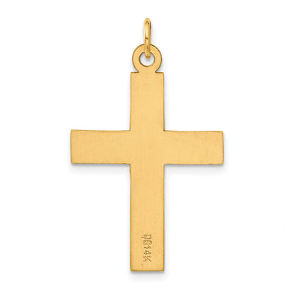 14K Yellow Gold Polished Cross Charm