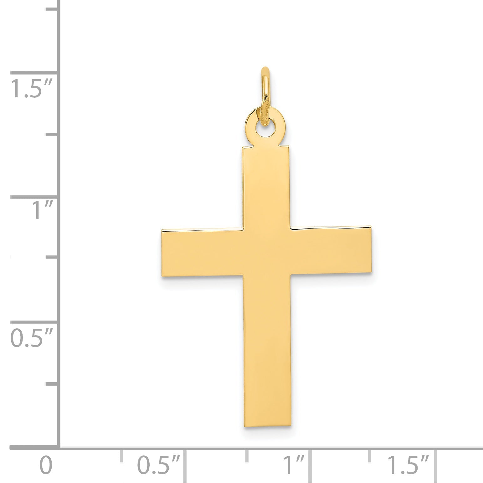 14K Yellow Gold Polished Cross Charm