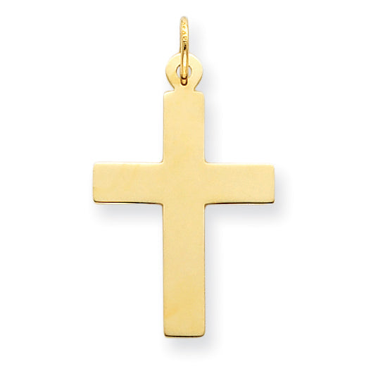 14K Yellow Gold Polished Cross Charm