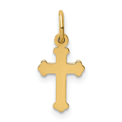 14K Yellow Gold Mini Polished Cross Charm