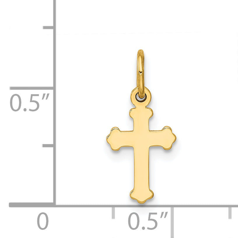 14K Yellow Gold Mini Polished Cross Charm