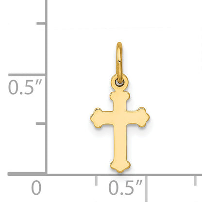 14K Yellow Gold Mini Polished Cross Charm