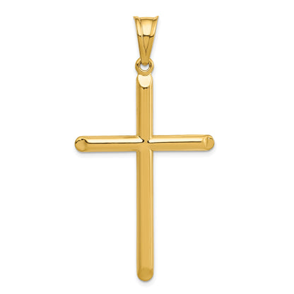 14K Yellow Gold 3-D Hollow Cross Pendant