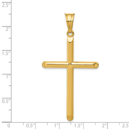 14K Yellow Gold 3-D Hollow Cross Pendant