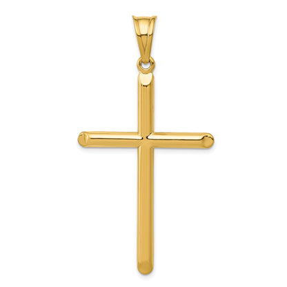 14K Yellow Gold 3-D Hollow Cross Pendant