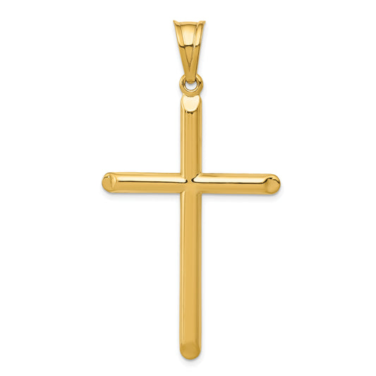 14K Yellow Gold 3-D Hollow Cross Pendant
