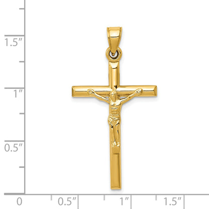 14K Yellow Gold Hollow Crucifix Pendant