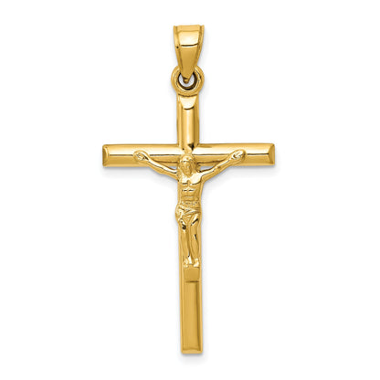 14K Yellow Gold Hollow Crucifix Pendant