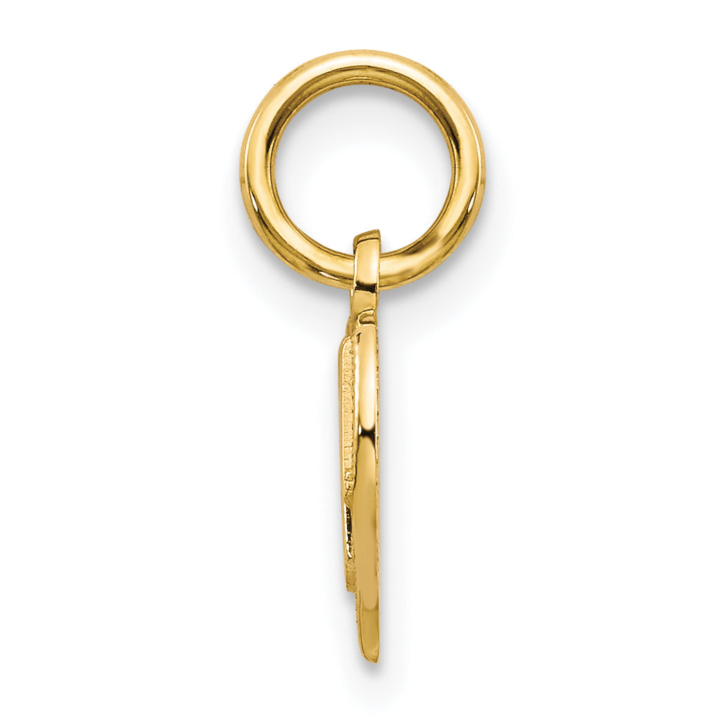 14K Yellow Gold Mom Heart Charm