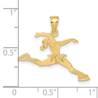 14K Yellow Gold Ice Skater Jumping Charm