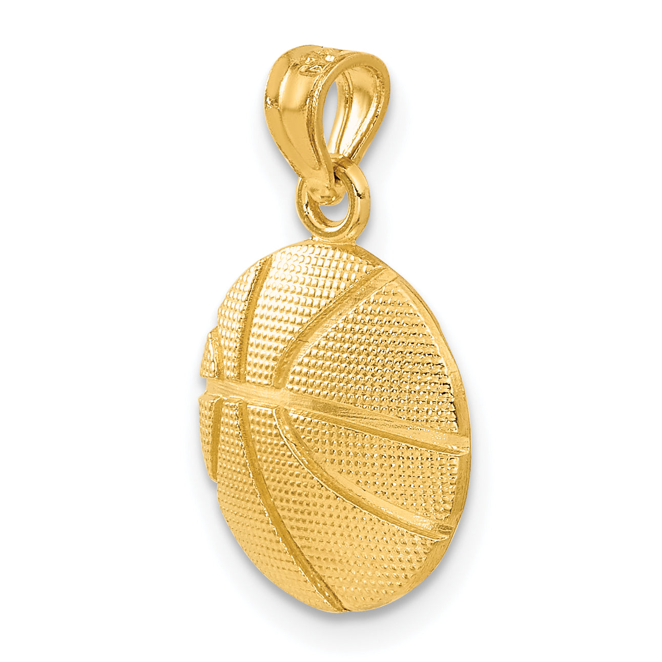 14K Yellow Gold Basketball Pendant