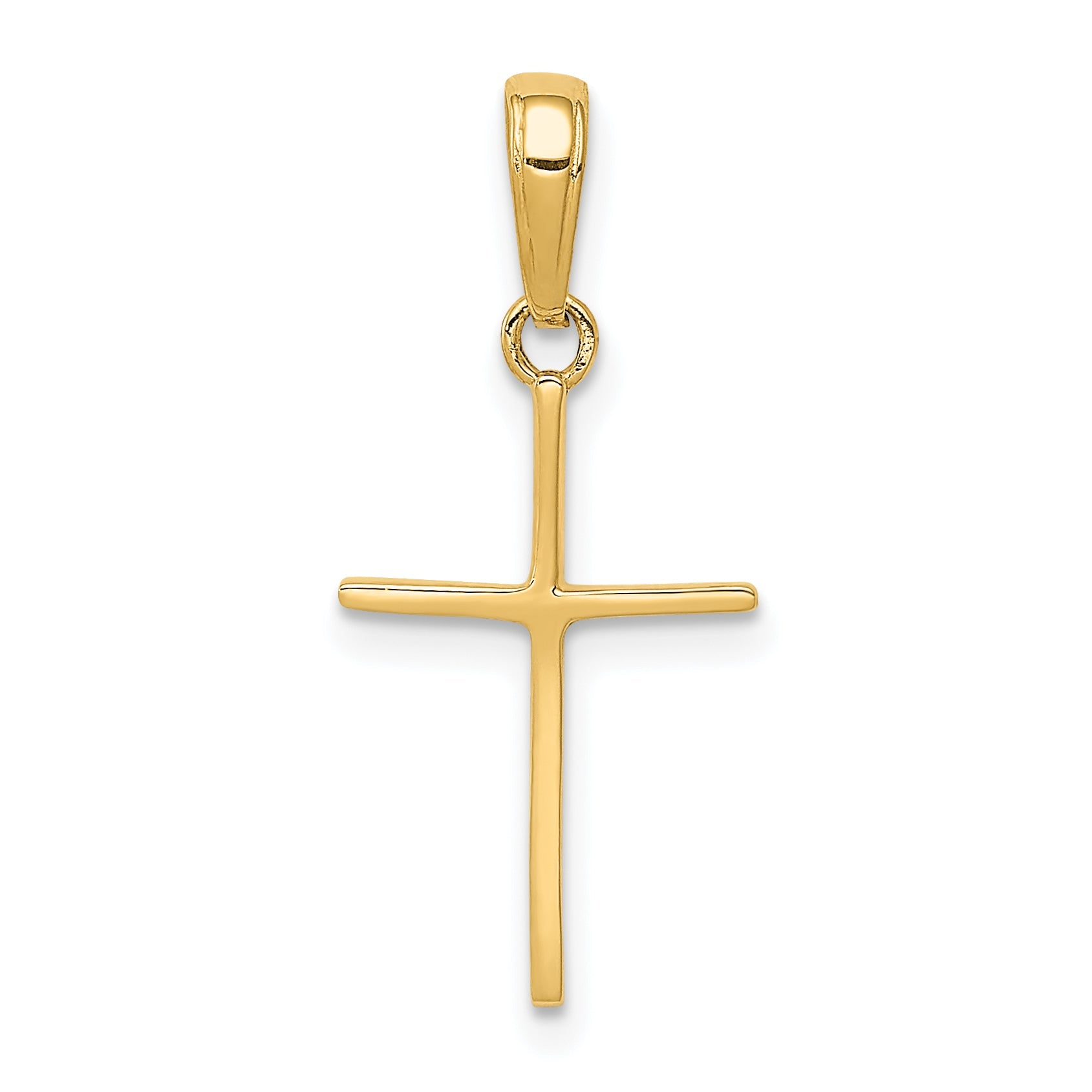 14K Yellow Gold Polished Cross Pendant