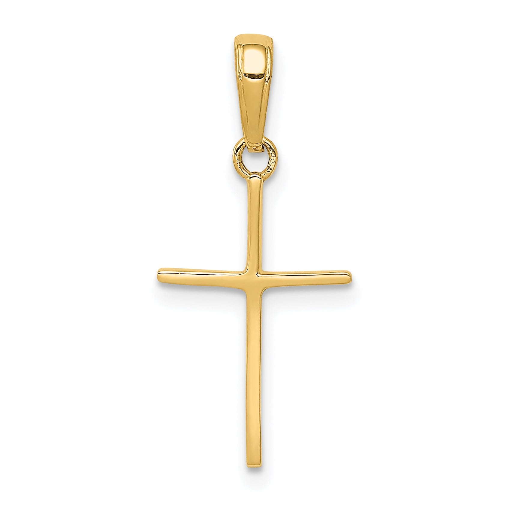 14K Yellow Gold Polished Cross Pendant
