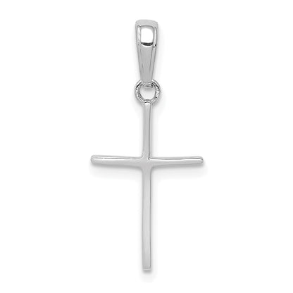 14K White Gold Polished Cross Pendant