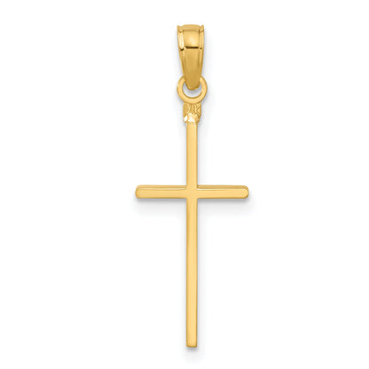 14K Yellow Gold Polished Cross Pendant