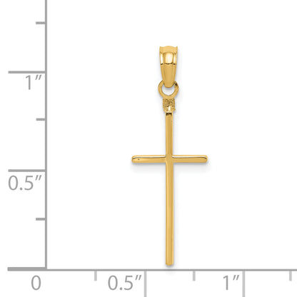 14K Yellow Gold Polished Cross Pendant