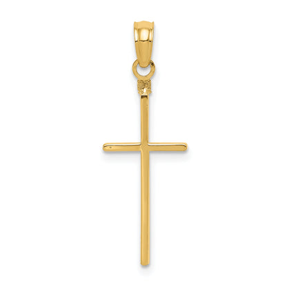 14K Yellow Gold Polished Cross Pendant