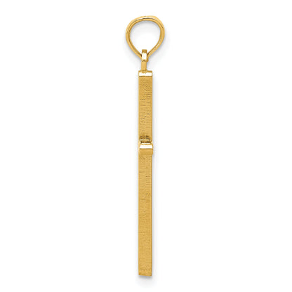 14K Yellow Gold Polished Cross Pendant