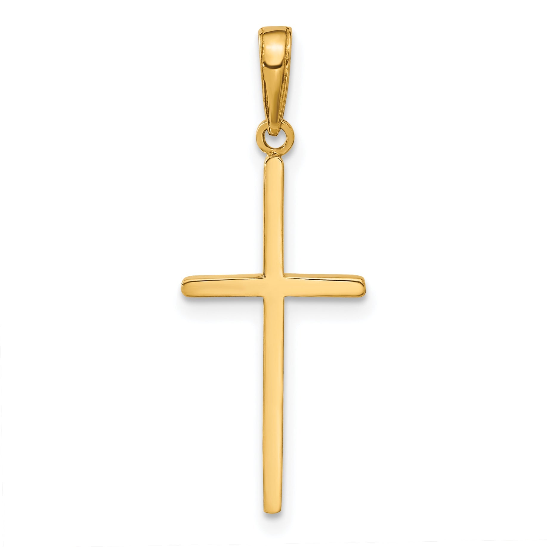 14K Yellow Gold Polished Cross Pendant