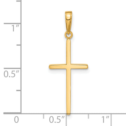14K Yellow Gold Polished Cross Pendant