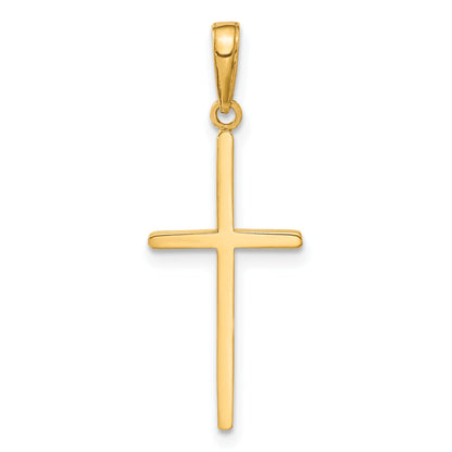 14K Yellow Gold Polished Cross Pendant