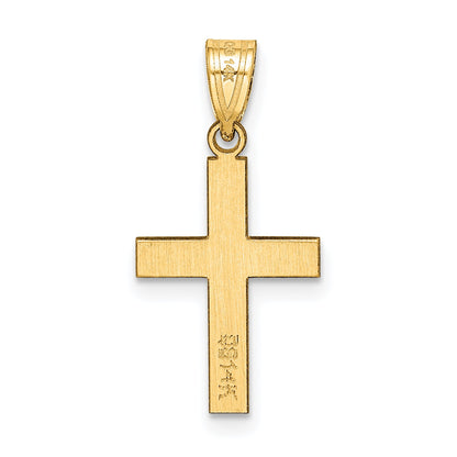 14K Yellow Gold Polished Cross Charm
