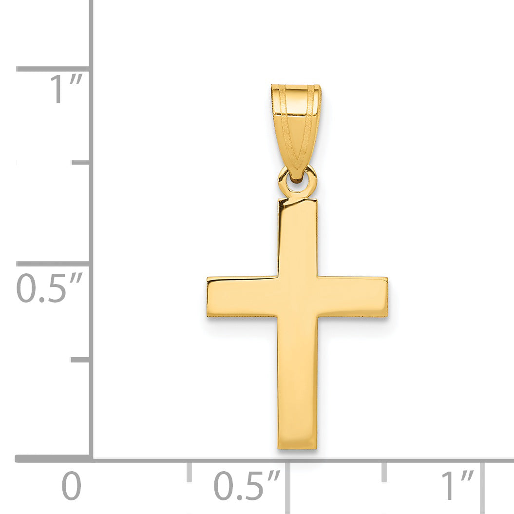 14K Yellow Gold Polished Cross Charm