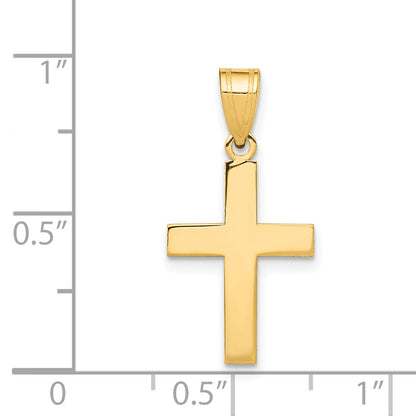 14K Yellow Gold Polished Cross Charm