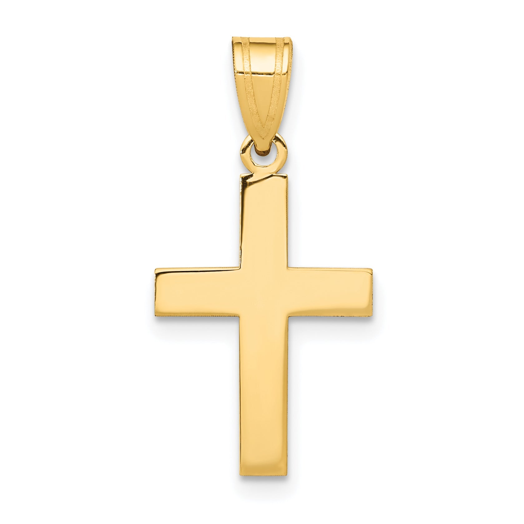 14K Yellow Gold Polished Cross Charm