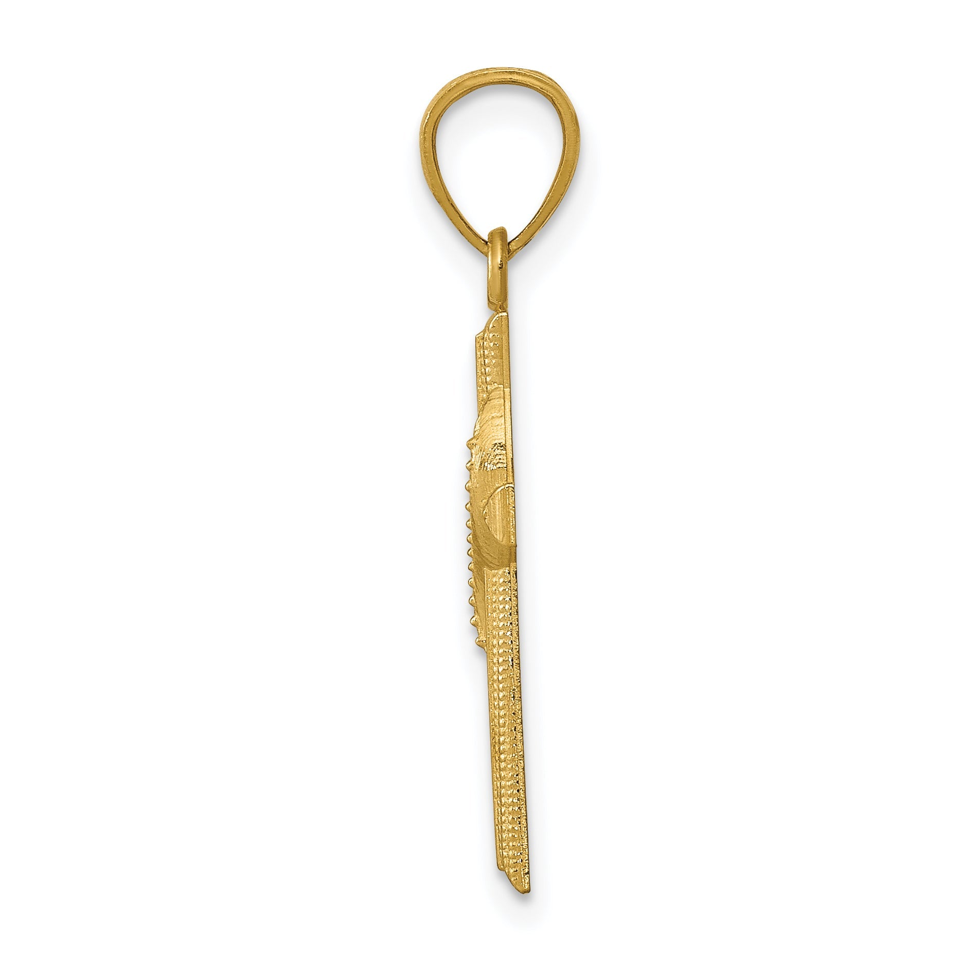 14K Yellow Gold Polished Cross Pendant