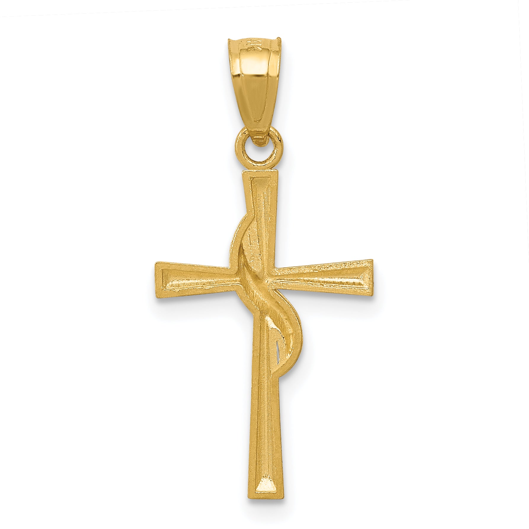 14K Yellow Gold Polished Cross Pendant