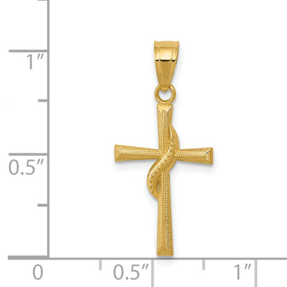 14K Yellow Gold Polished Cross Pendant