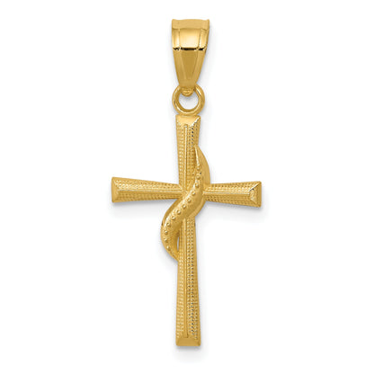 14K Yellow Gold Polished Cross Pendant