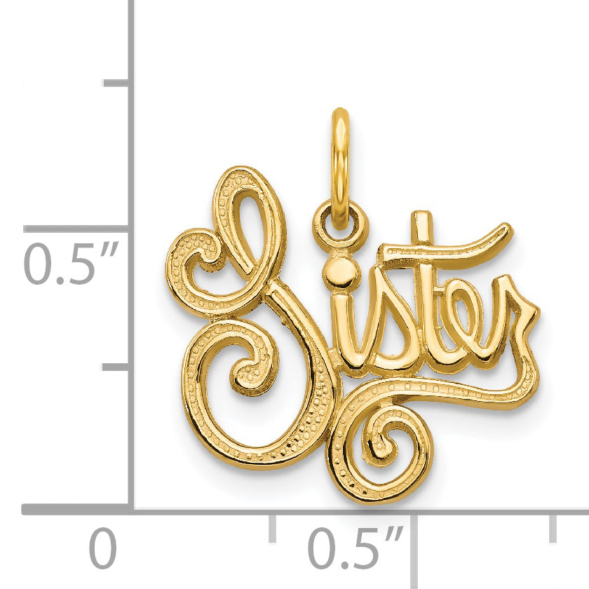 14K Yellow Gold Sister Charm