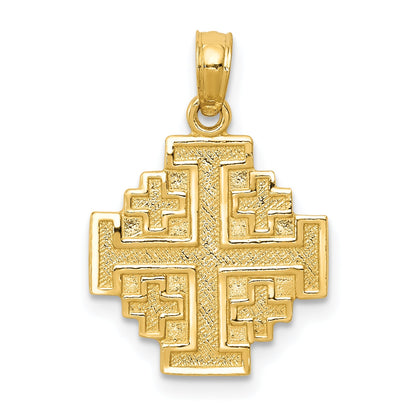 14K Yellow Gold Jerusalem Cross Pendant
