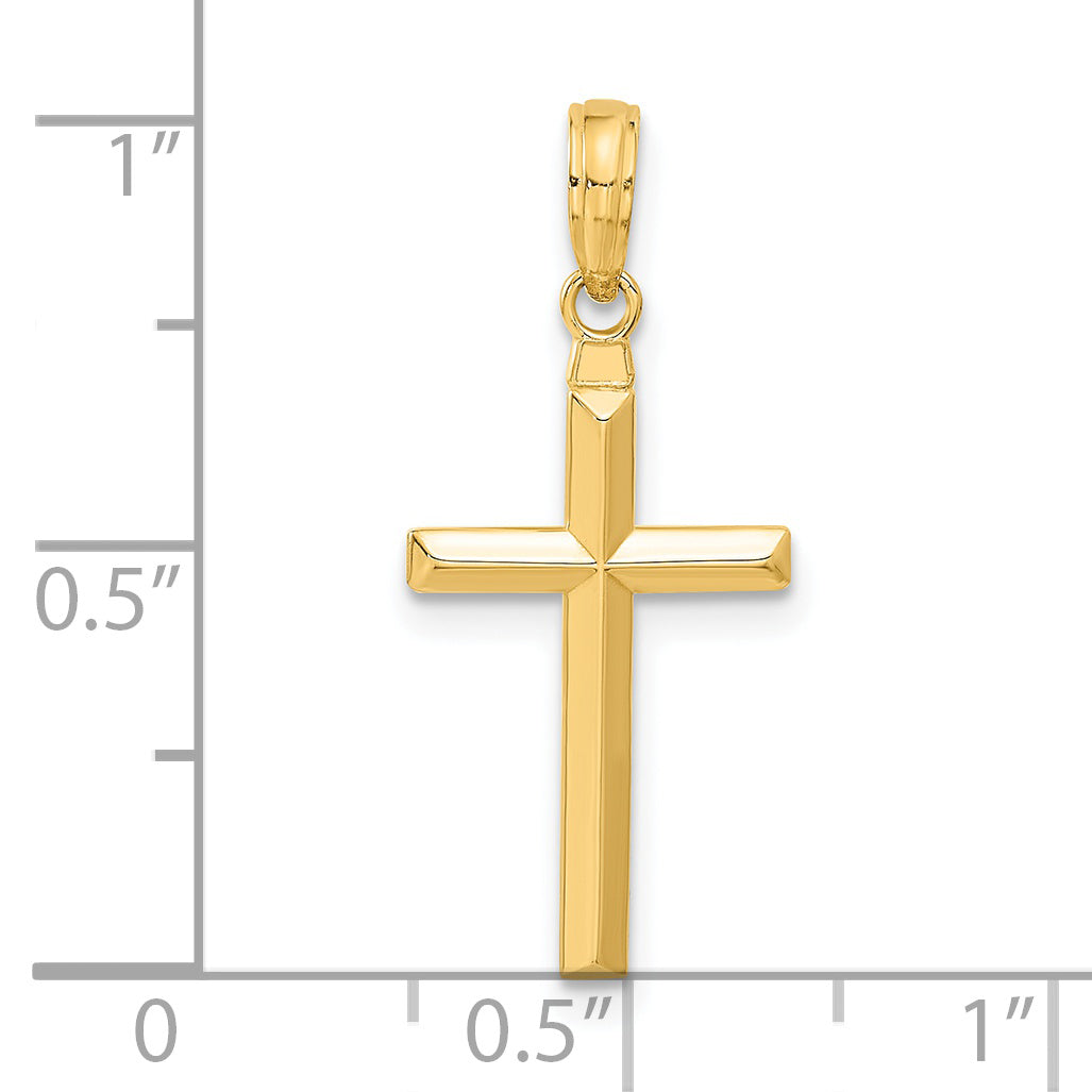 14K Yellow Gold Reversible Latin Cross Pendant