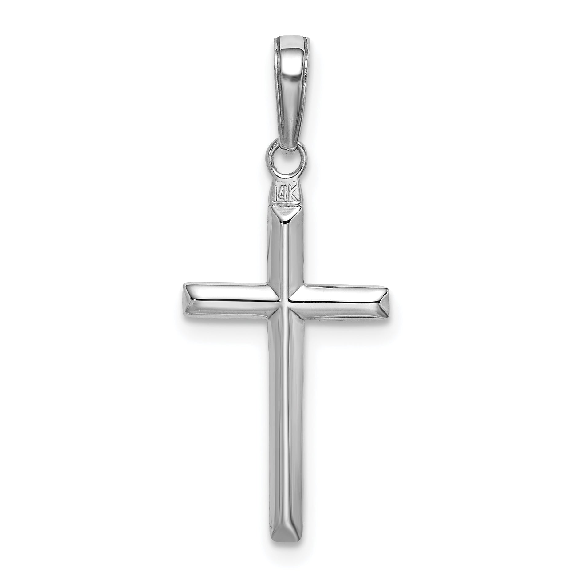 14K White Gold Reversible Latin Cross Pendant