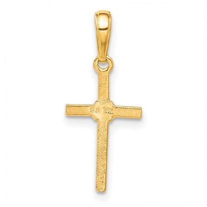 14K Yellow Gold Polished Cross Charm