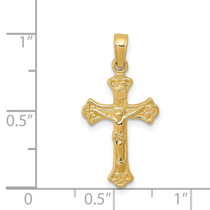 14K Yellow Gold Inri Crucifix Charm