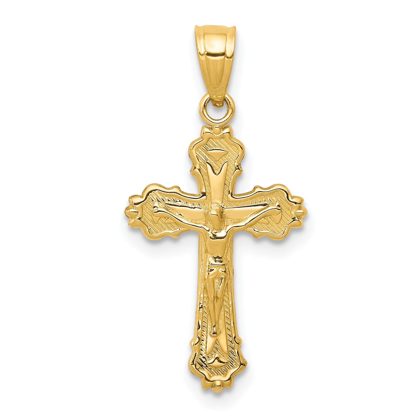 14K Yellow Gold Small Crucifix Charm
