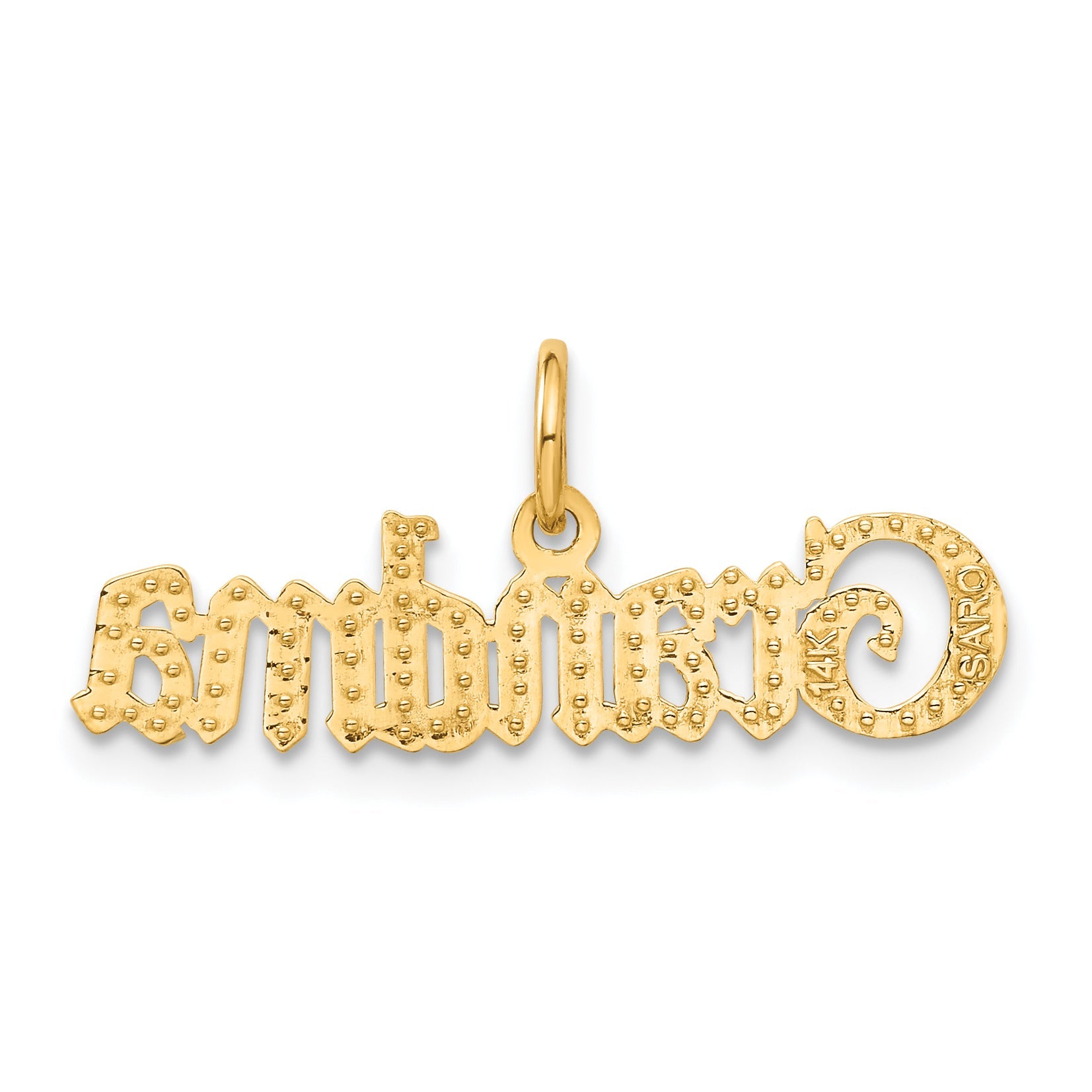 14K Yellow Gold Grandma Charm