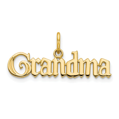 14K Yellow Gold Grandma Charm