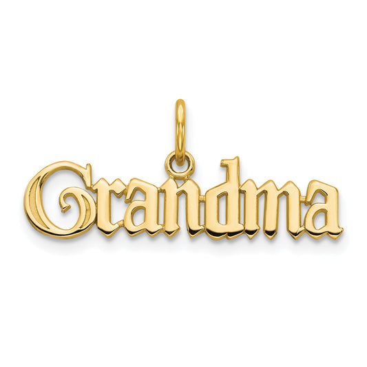14K Yellow Gold Grandma Charm
