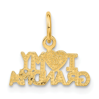 14K Yellow Gold I Heart My Grandma Charm