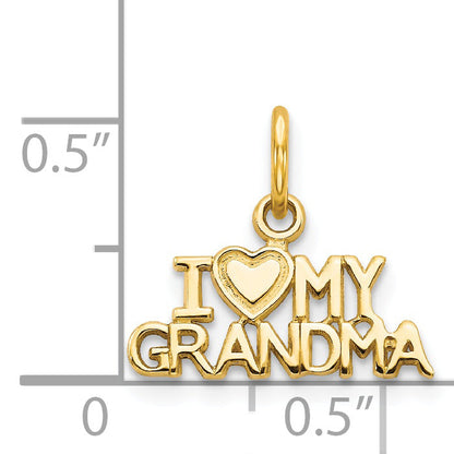 14K Yellow Gold I Heart My Grandma Charm